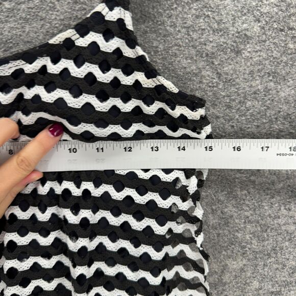 Croft & Barrow Tankini Top Women 8 Black Striped Sleeveless Wide Strap Push Up - Picture 3 of 7